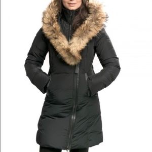 Kay Mid Length Winter Down Coat with Fur Collar